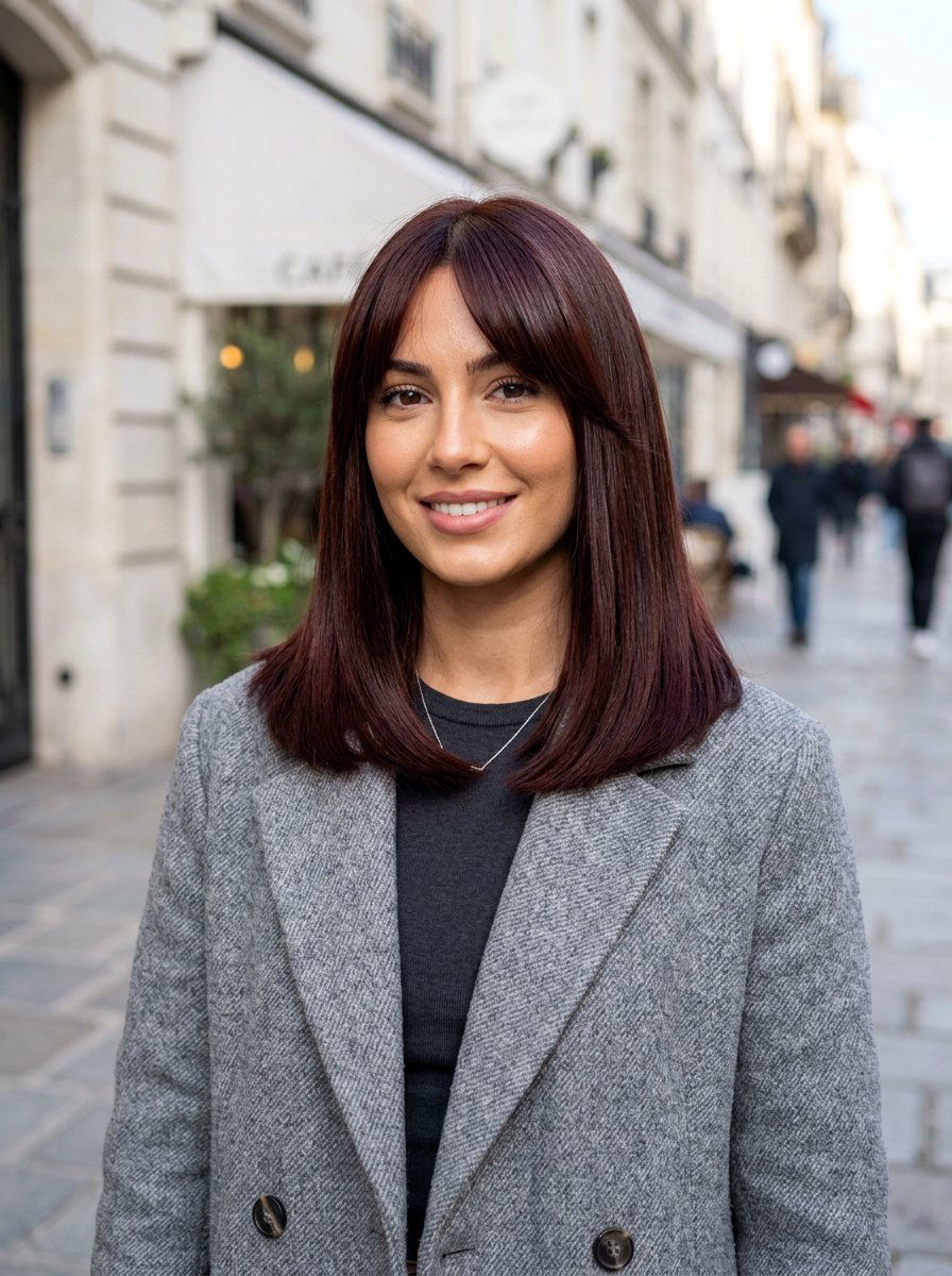 Straight lob with curtain bangs for thick hair - 20 thick hair lob with curtain bangs - 20 thick hair lob with curtain bangs