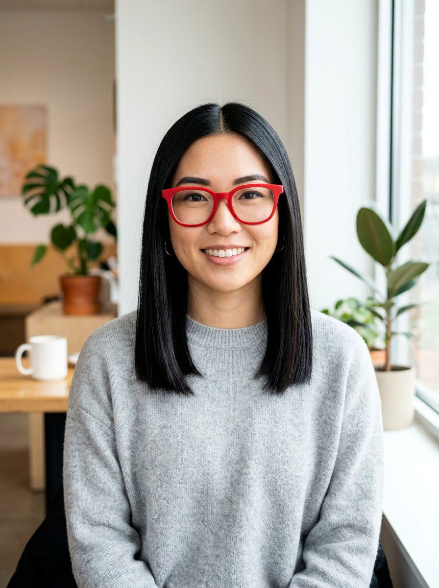 Straight shoulder length hair - 20 shoulder length hairstyles for women with glasses - 20 shoulder length hairstyles for women with glasses