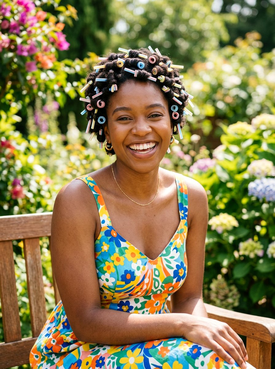 Straw Curls - 20 overnight curls without heat - 20 overnight curls without heat