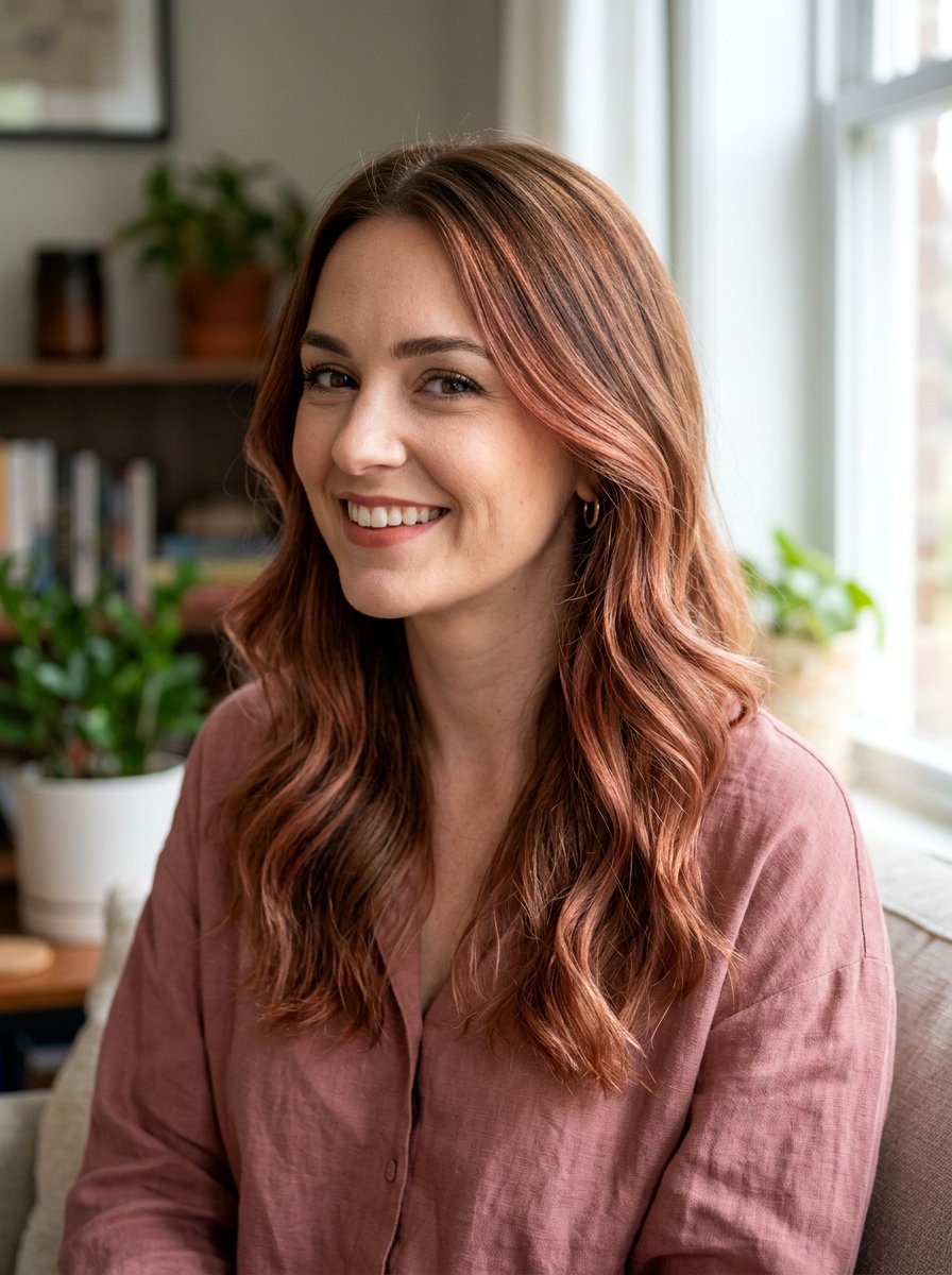 Strawberry Auburn Highlights on Brown Hair - 20 soft auburn highlights on brown hair - 20 soft auburn highlights on brown hair