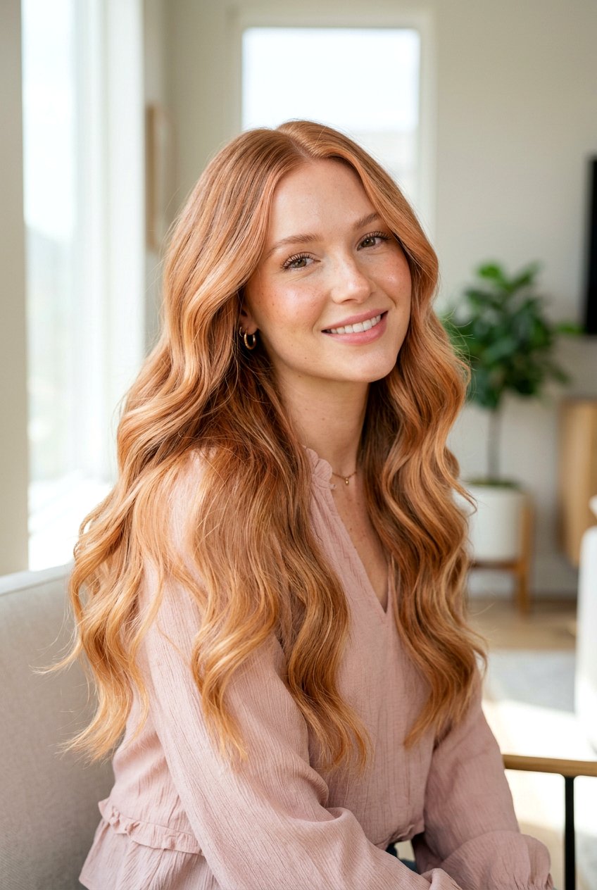 Strawberry Blonde Balayage - 20 dimensional blonde balayage - 20 dimensional blonde balayage