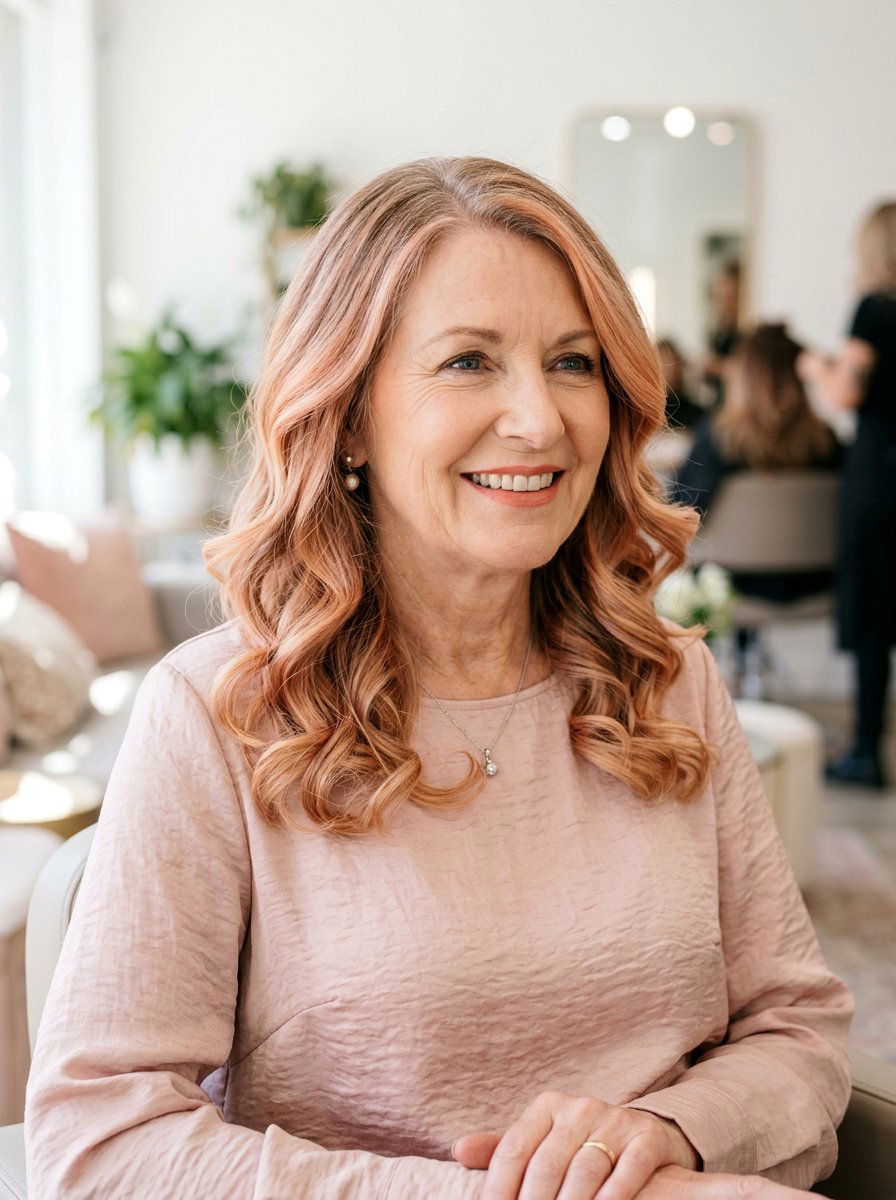 Strawberry Blonde Balayage - 20 youthful hair color for older women - 20 youthful hair color for older women