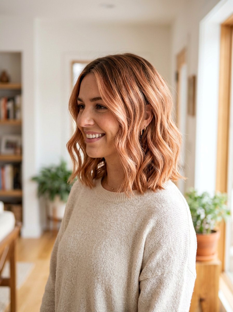 Strawberry Blonde Balayage Lob Haircut - 20 spring strawberry blonde balayage - 20 spring strawberry blonde balayage