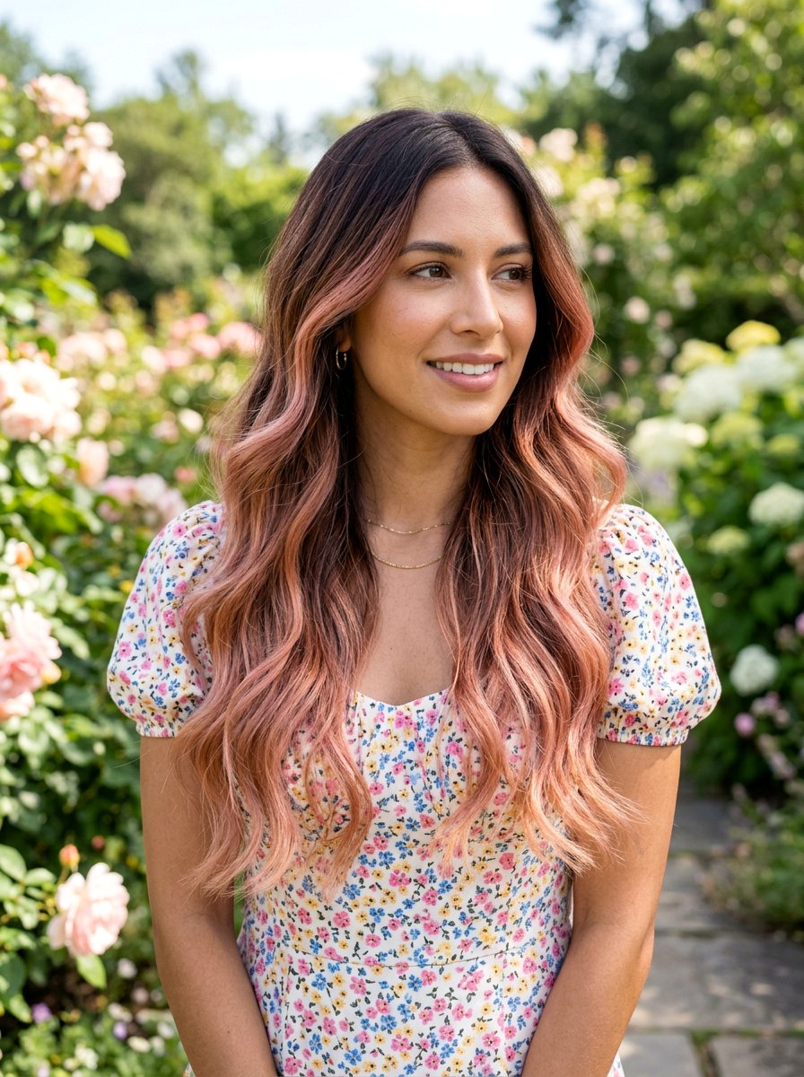 Strawberry Blonde Balayage On Dark Hair - 20 summer balayage for dark hair - 20 summer balayage for dark hair