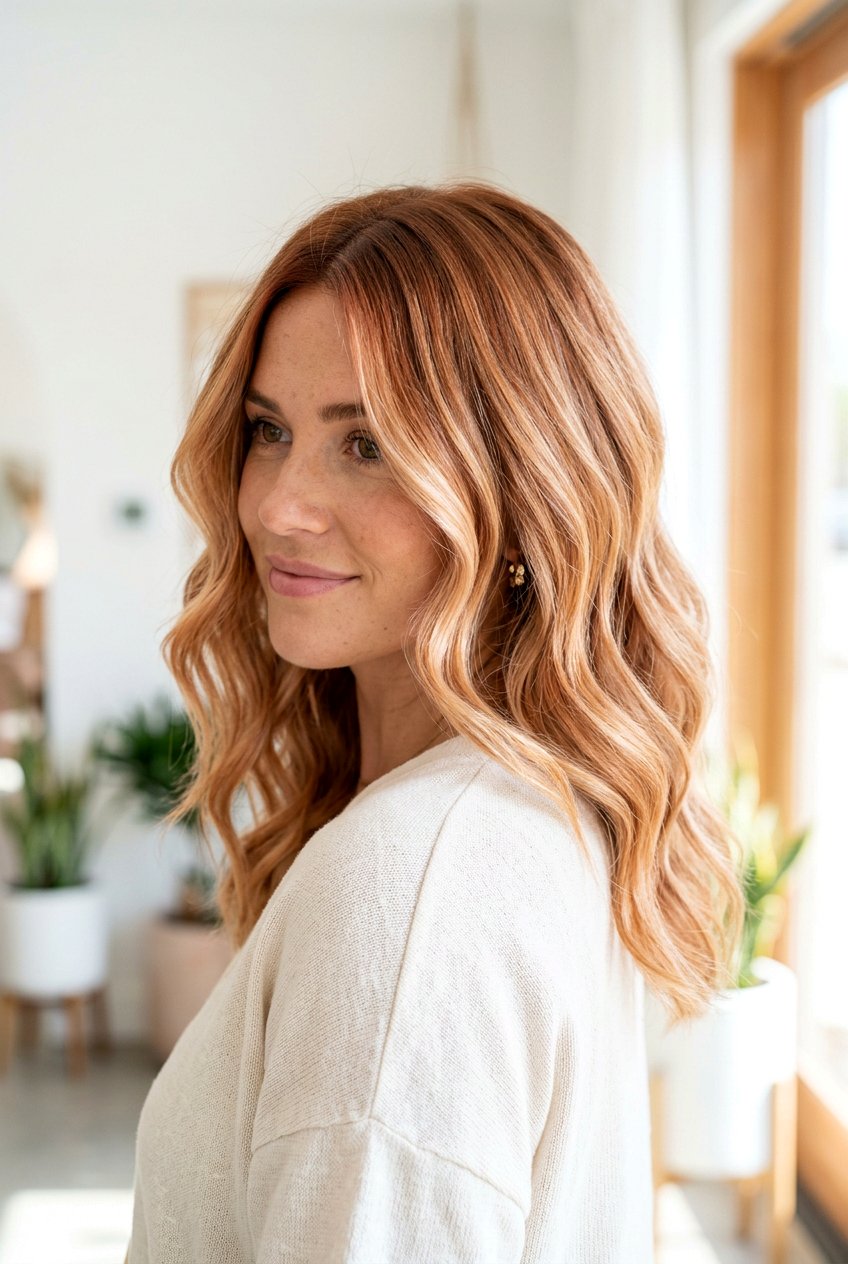 Strawberry Blonde Balayage On Wavy Hair - 20 strawberry blonde balayage - 20 strawberry blonde balayage