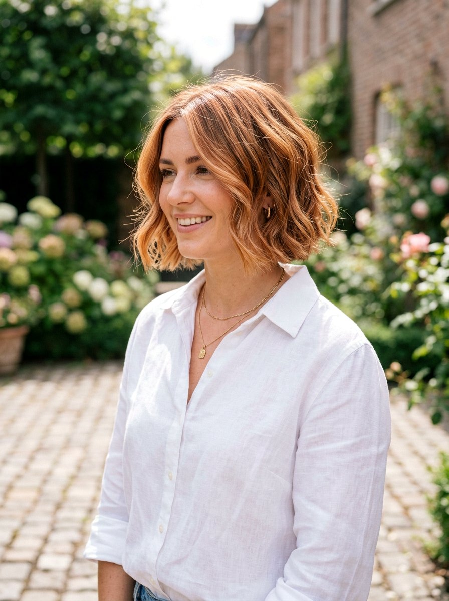 Strawberry Blonde Balayage on Short Bob - 20 natural strawberry blonde balayage - 20 natural strawberry blonde balayage