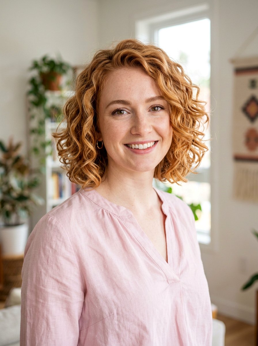 Strawberry Blonde Copper Curly Bob - 20 copper curly bob color ideas - 20 copper curly bob color ideas