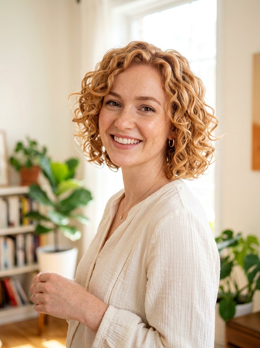 Strawberry Blonde Curly Bob - 20 curly bob hair color ideas - 20 curly bob hair color ideas