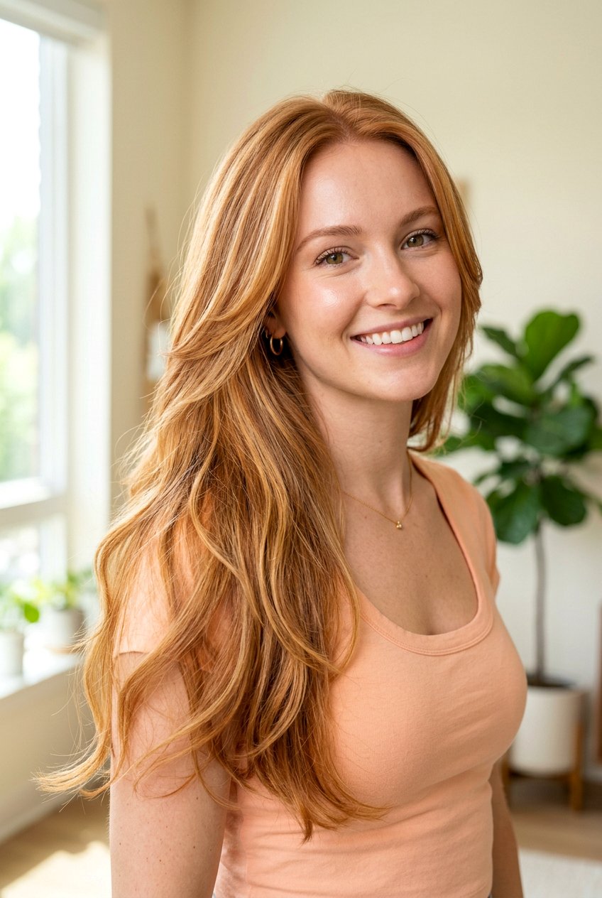 Strawberry Blonde Long Layered Hair - 20 long layered hair color ideas - 20 long layered hair color ideas