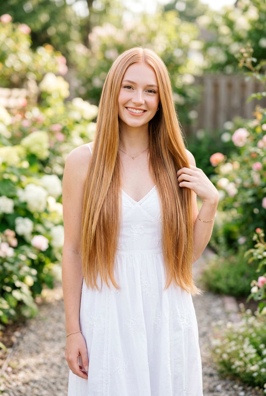 Strawberry Blonde Long Straight Hair Color - 20 hair color ideas for long straight hair - 20 hair color ideas for long straight hair