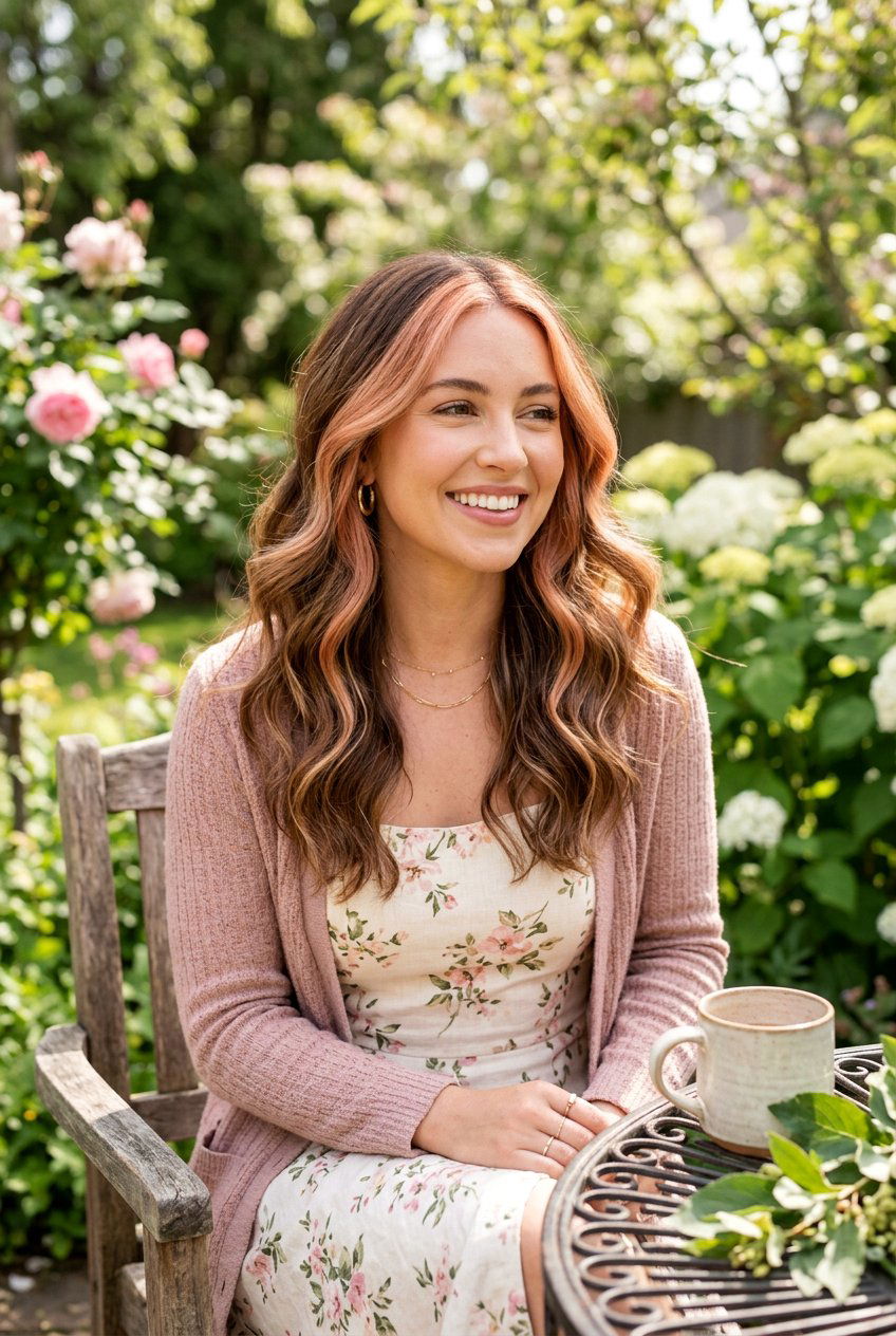 Strawberry Blonde Money Piece with Balayage - 20 money piece with balayage - 20 money piece with balayage