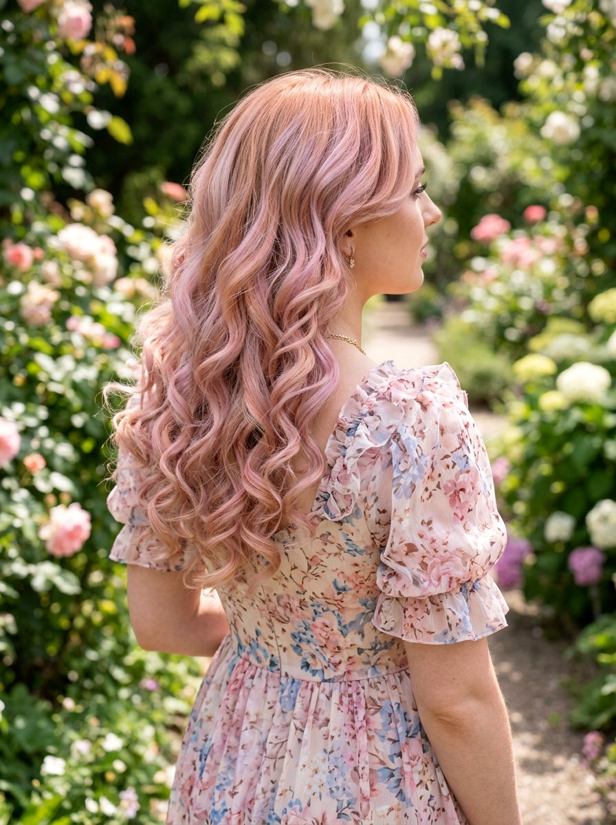 Strawberry Blonde Opal Balayage With Soft Romantic Curls - 20 opal balayage hair - 20 opal balayage hair