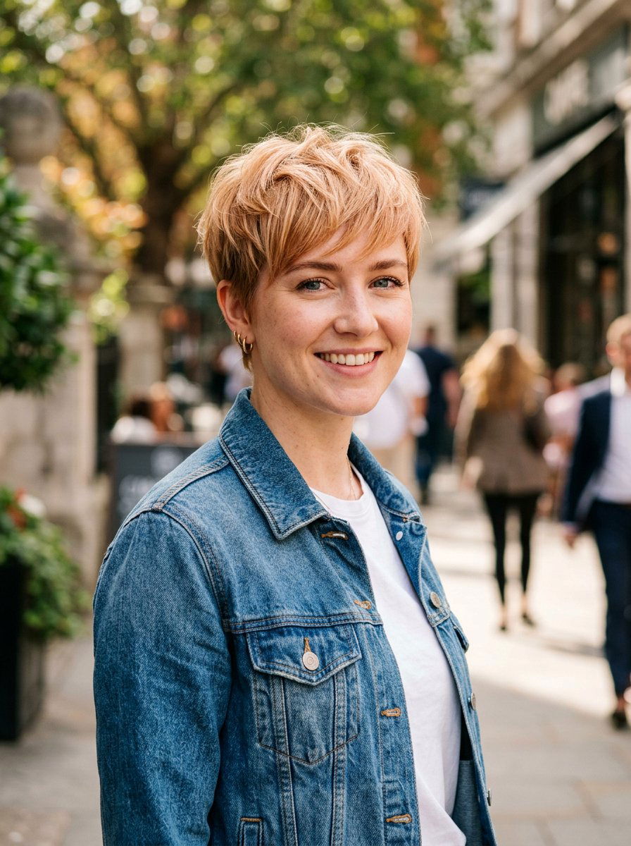 Strawberry Blonde Pixie Cut - 20 salon color ideas for pixie cuts - 20 salon color ideas for pixie cuts