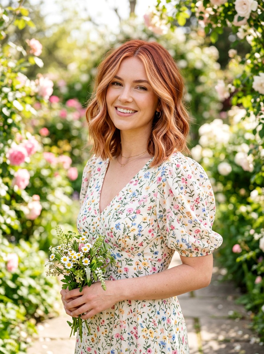 Strawberry Blonde Red Balayage Lob - 20 red balayage for shoulder length hair - 20 red balayage for shoulder length hair