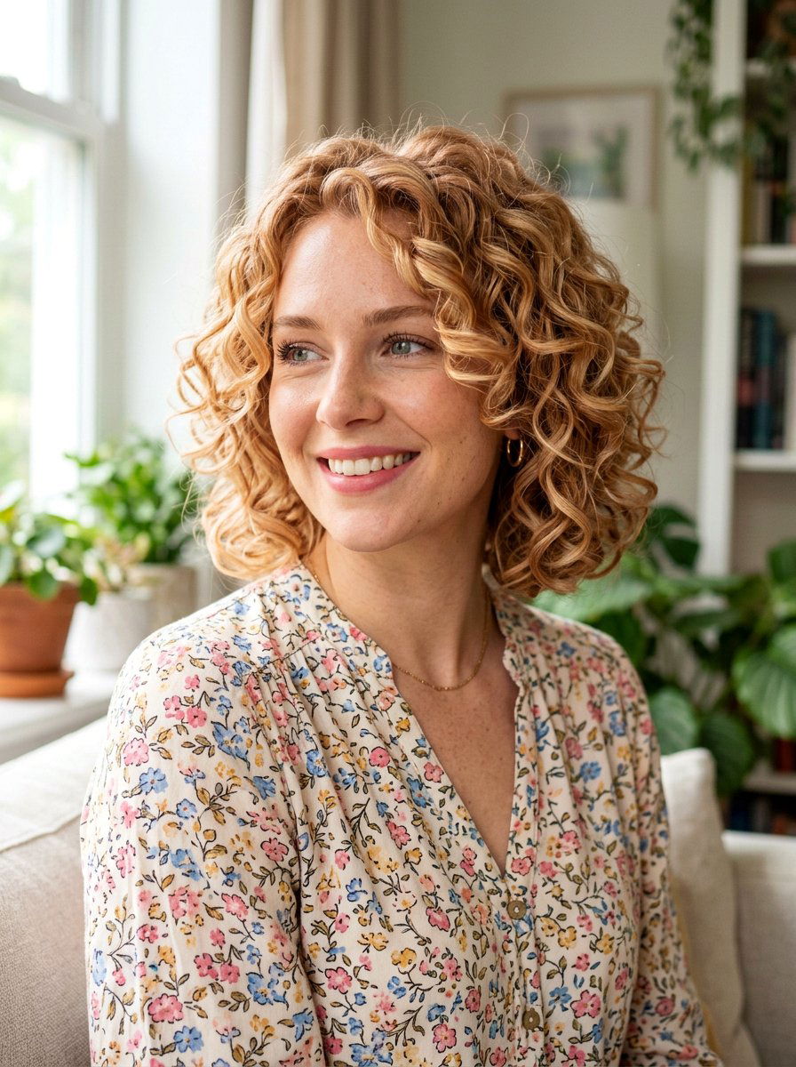 Strawberry Blonde Red Curly Bob - 20 red curly bob color ideas - 20 red curly bob color ideas