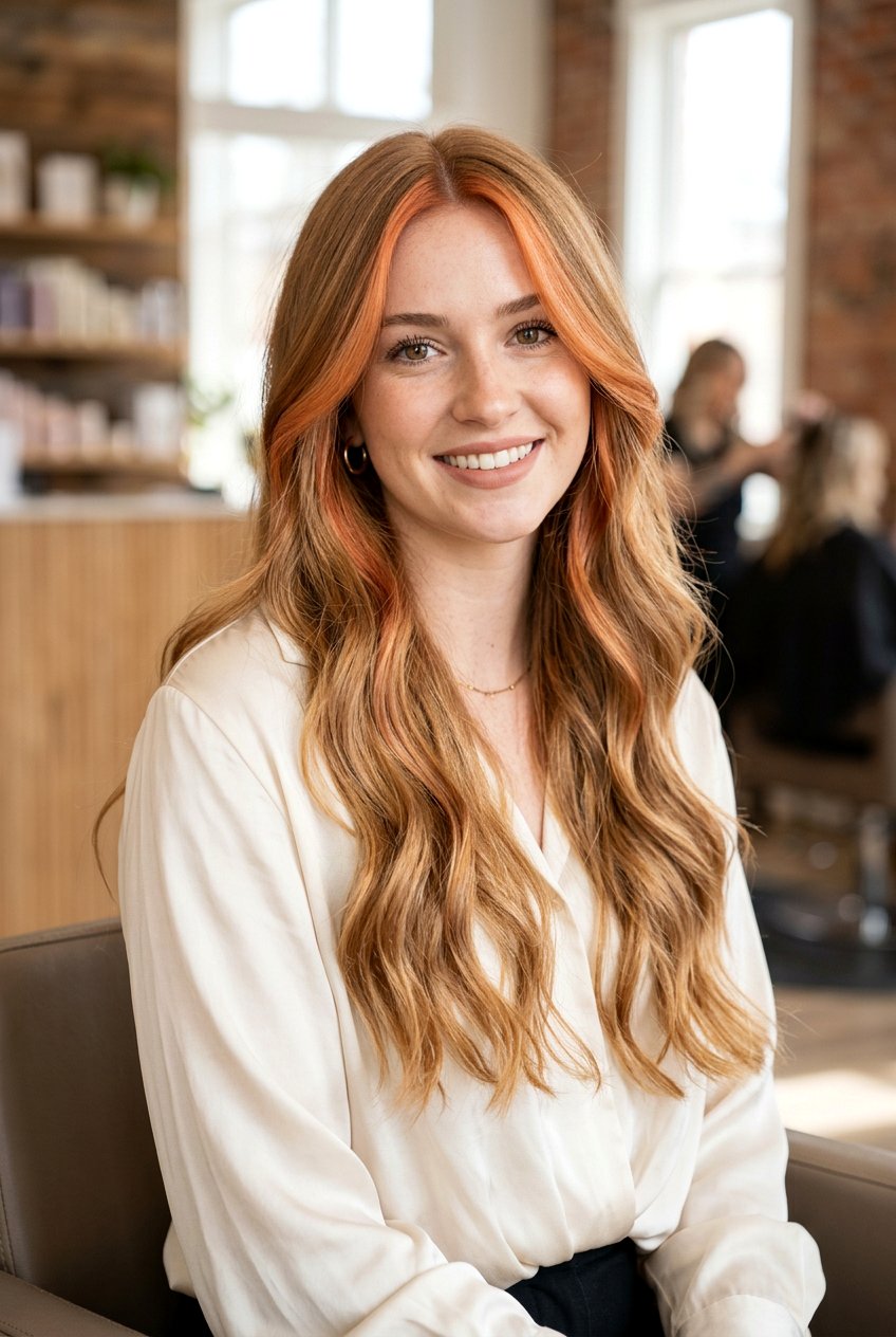 Strawberry Blonde With Copper Front Pieces - 20 chunky copper front pieces - 20 chunky copper front pieces