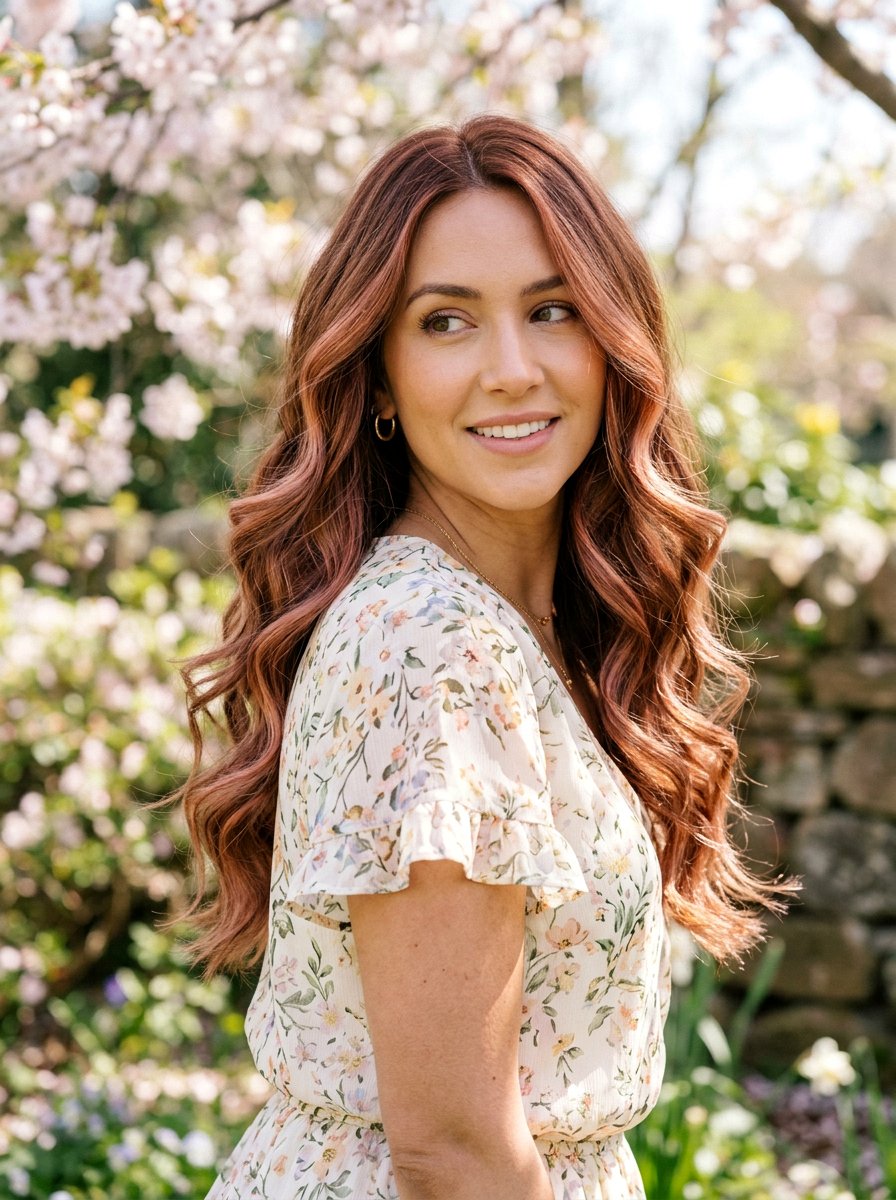 Strawberry Brunette Balayage - 20 spring balayage for brunettes - 20 spring balayage for brunettes