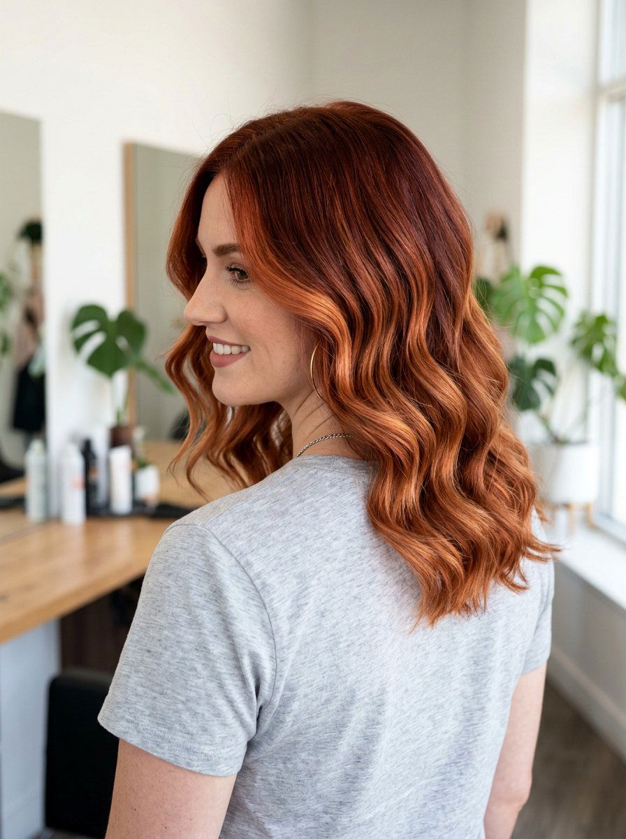 Strawberry Copper Balayage On Natural Red Hair - 20 strawberry copper balayage - 20 strawberry copper balayage