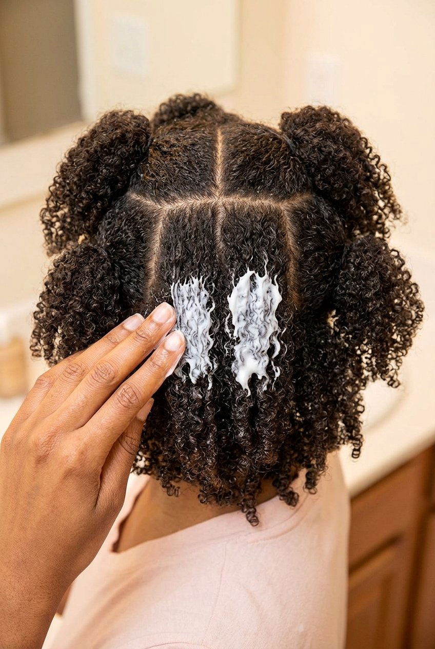 Stretched Braid Out on Pre Banded Medium Natural Hair for Length - 20 braid out on medium natural hair - 20 braid out on medium natural hair