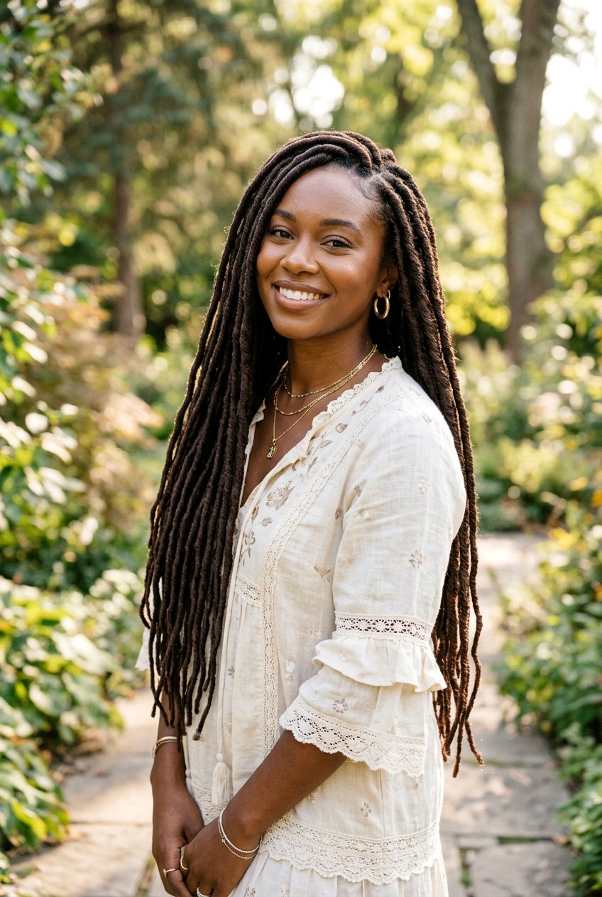 Stretched Natural Hair Faux Locs - 20 stretched natural hair hairstyles - 20 stretched natural hair hairstyles