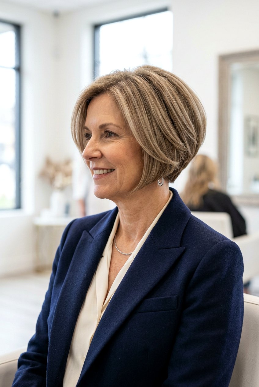 Structured Stacked Bob - 20 formal hairstyles for mature women - 20 formal hairstyles for mature women