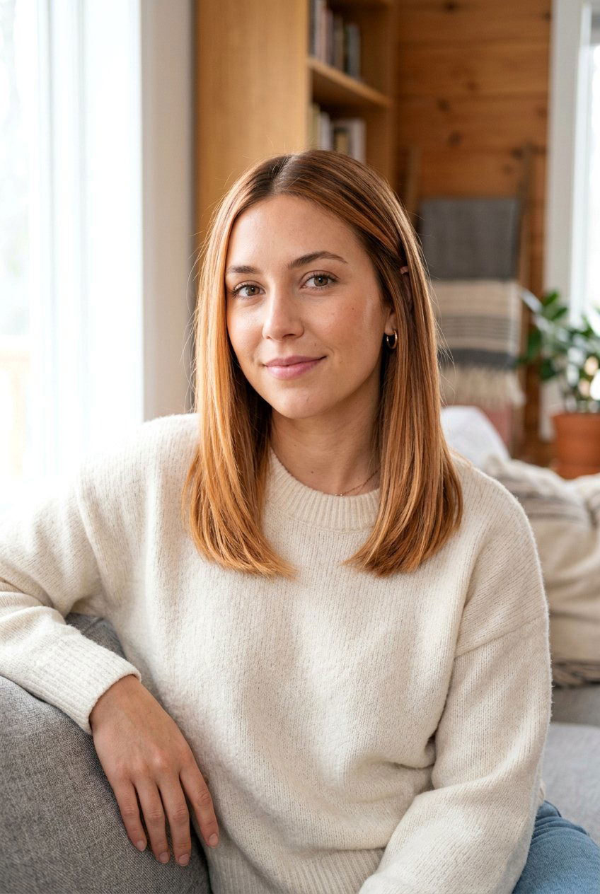 Subtle Apricot Copper Balayage For Natural Look - 20 apricot copper balayage - 20 apricot copper balayage