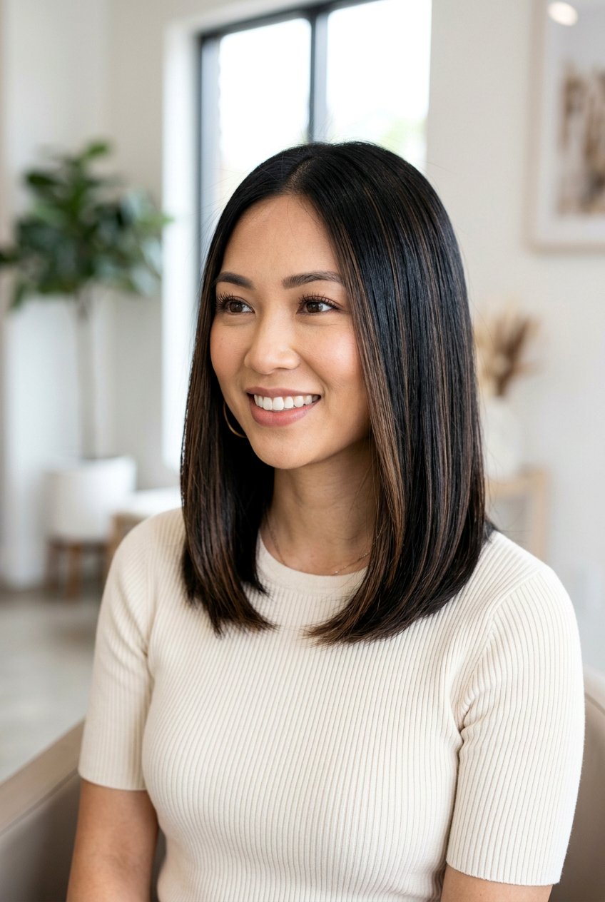 Subtle Babylights On Black Hair - 20 dimensional black hair color - 20 dimensional black hair color