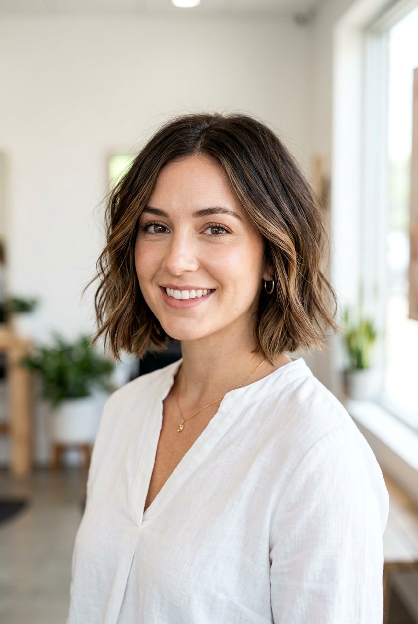 Subtle Balayage Brunette Bob - 20 bob hair color ideas for brunettes - 20 bob hair color ideas for brunettes