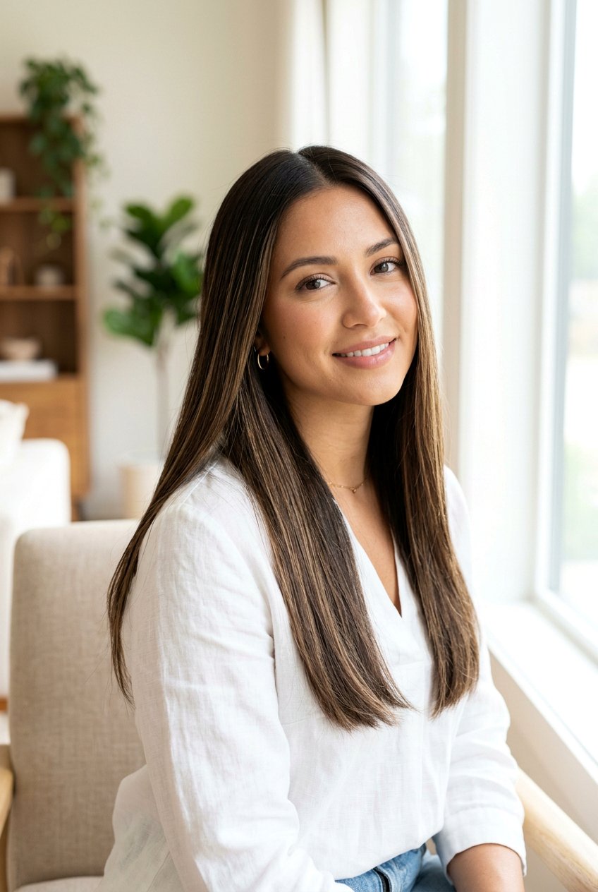 Subtle Beige Highlights on Dark Brown Hair - 20 dark brunette with cool beige highlights - 20 dark brunette with cool beige highlights