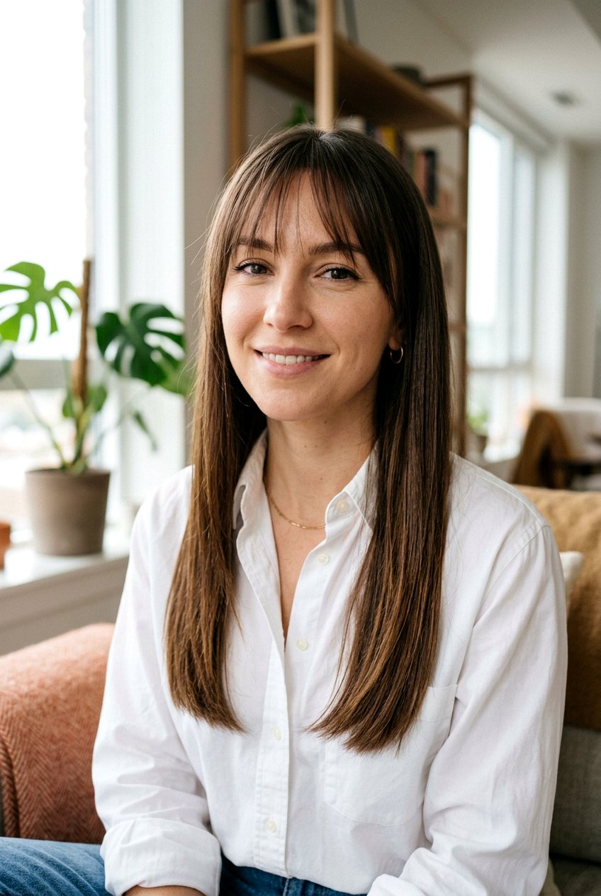 Subtle Birkin Bangs With Straight Hair - 20 airy bangs for fine hair women - 20 airy bangs for fine hair women