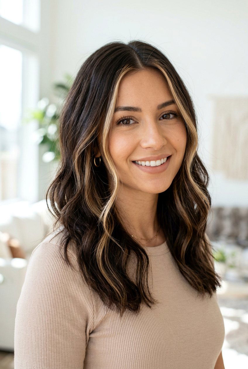 Subtle Blonde Money Piece On Dark Brown Hair - 20 subtle blonde money piece on brunette - 20 subtle blonde money piece on brunette