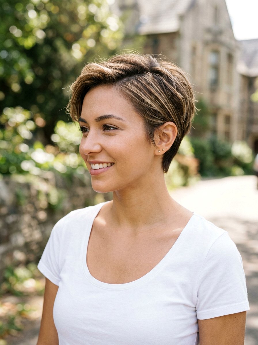 Subtle Bronde Babylights on Short Hair - 20 toasted bronde highlights - 20 toasted bronde highlights