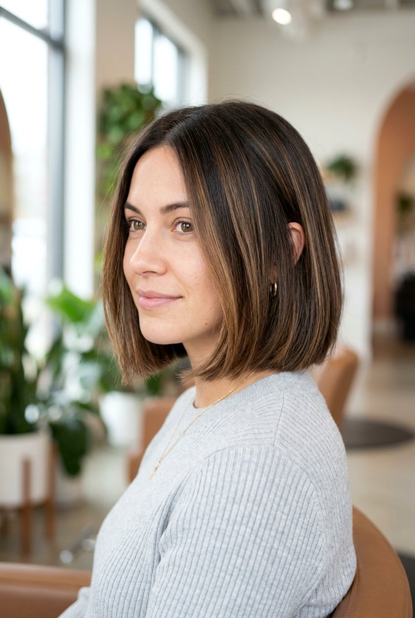 Subtle Brunette Balayage On Short Bob - 20 low maintenance brunette balayage - 20 low maintenance brunette balayage