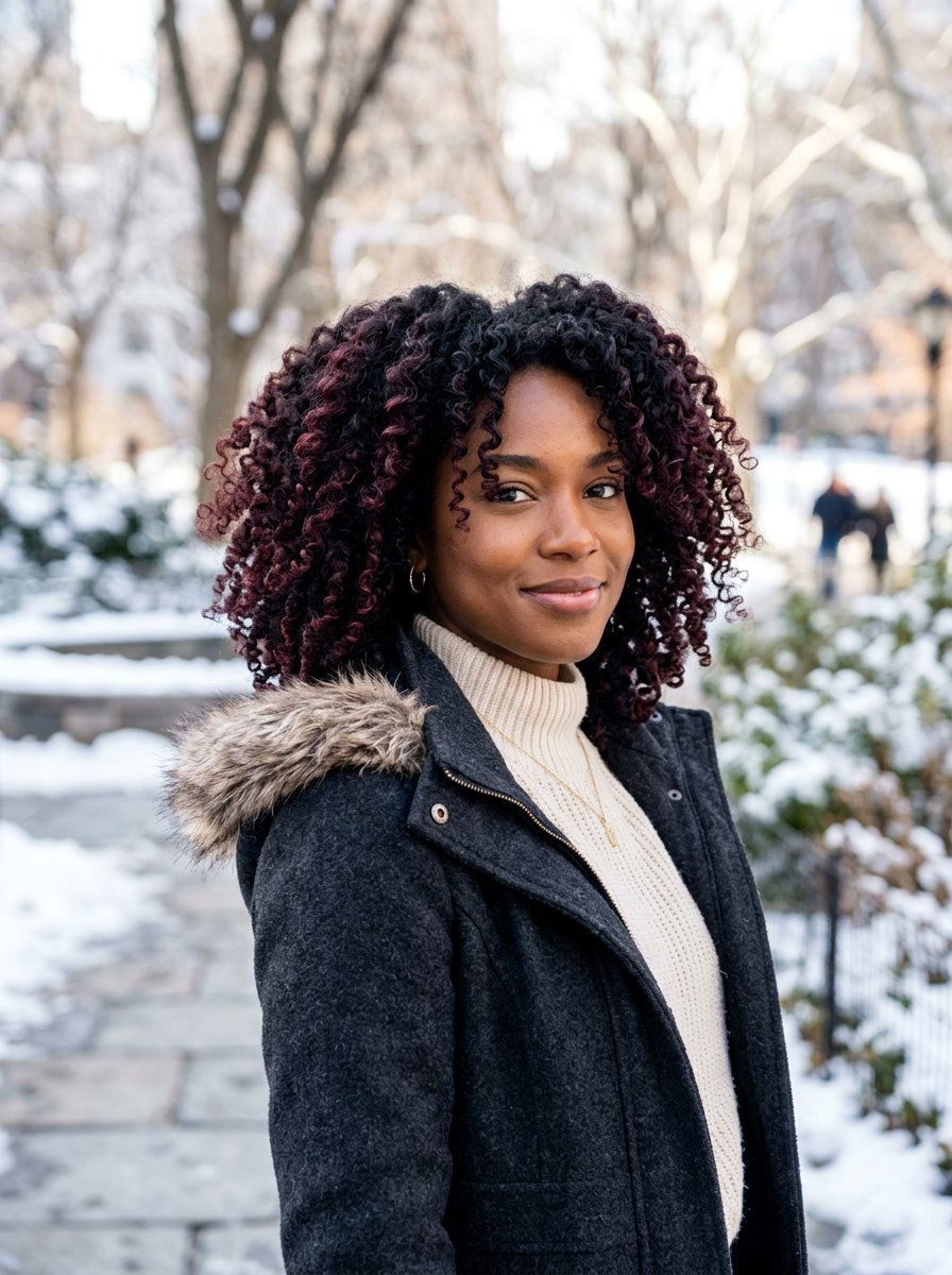 Subtle Burgundy Highlights On Black Curly Hair - 20 subtle highlights for dark black hair - 20 subtle highlights for dark black hair