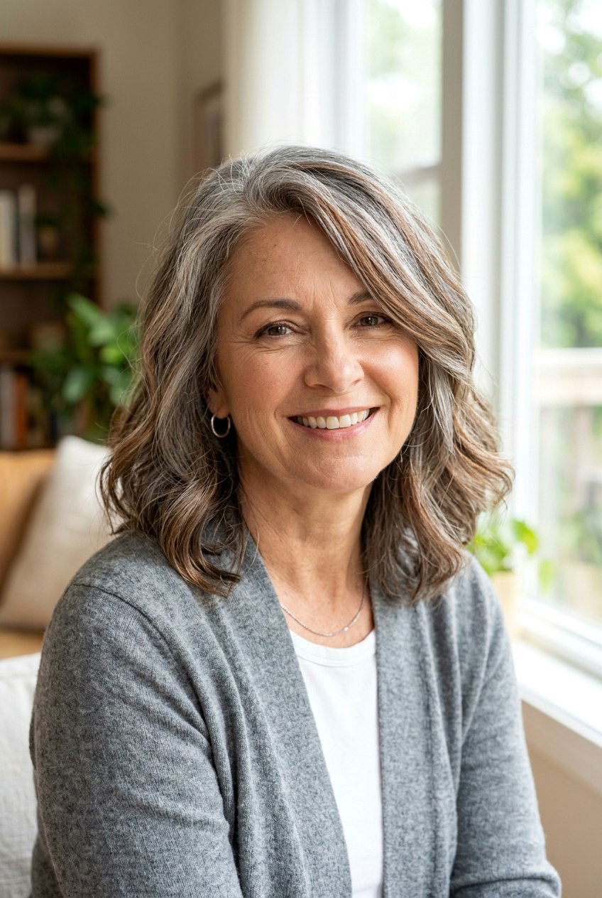 Subtle Chestnut Highlights On Graying Hair - 20 warm chestnut highlights for mature women - 20 warm chestnut highlights for mature women