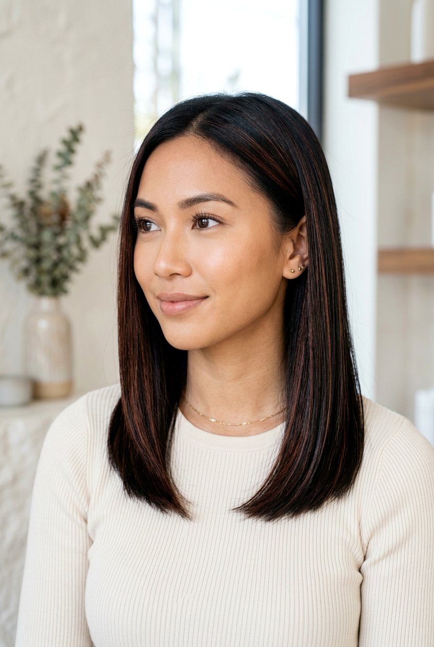 Subtle Cinnamon Red Highlights On Black Hair - 20 cinnamon red highlights - 20 cinnamon red highlights