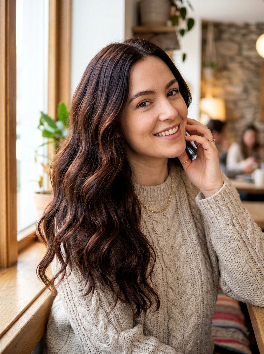 Subtle Copper Gloss On Dark Brown Hair - 20 copper gloss hair color for brunettes - 20 copper gloss hair color for brunettes