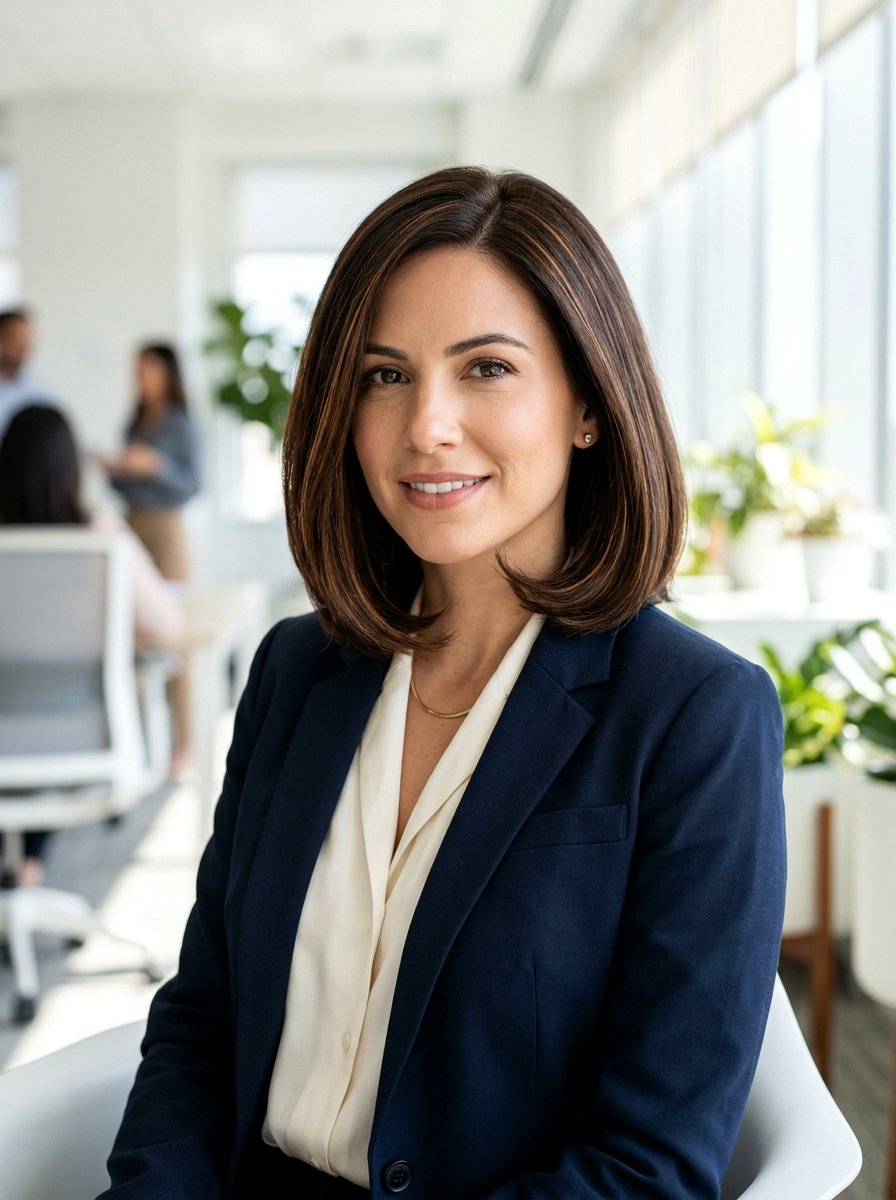 Subtle Copper Ribbons On Brown Bob Haircut - 20 copper ribbons for medium brown hair - 20 copper ribbons for medium brown hair