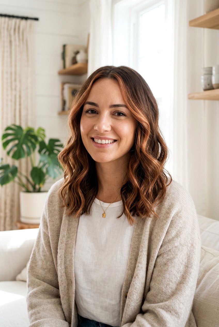 Subtle Face Framing Copper Balayage - 20 face framing copper highlights - 20 face framing copper highlights