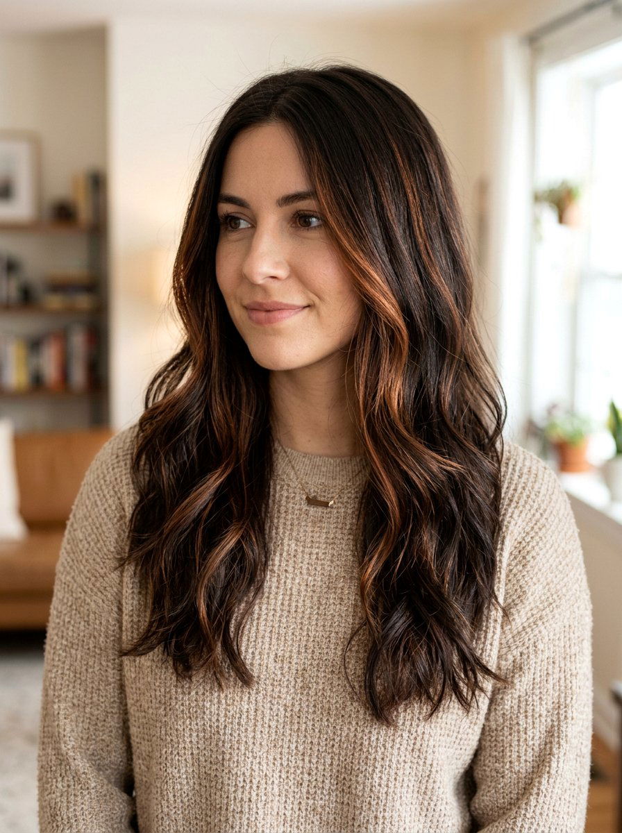 Subtle Ginger Spice Balayage On Dark Brunette Hair - 20 ginger spice balayage on brunette hair - 20 ginger spice balayage on brunette hair