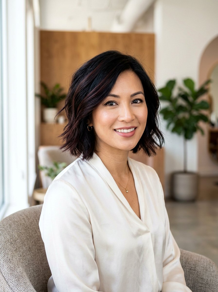 Subtle Mahogany Highlights On Black Short Hair - 20 subtle highlights for dark black hair - 20 subtle highlights for dark black hair