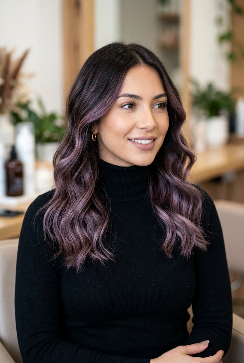 Subtle Mauve Balayage On Dark Brunette Hair - 20 mauve balayage on brunette hair - 20 mauve balayage on brunette hair