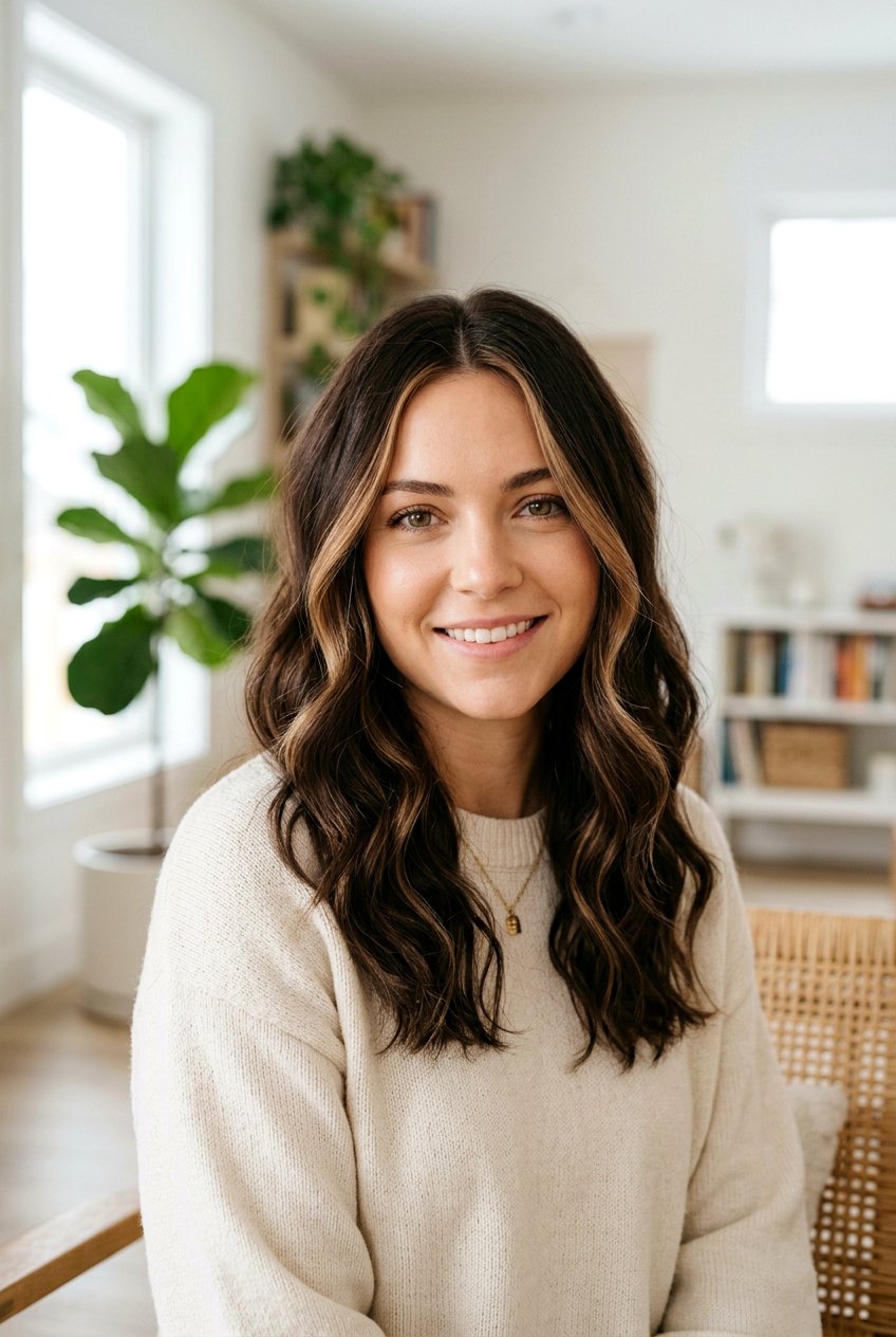 Subtle Money Piece Brunette - 20 money piece hair color - 20 money piece hair color