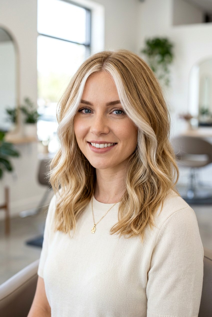 Subtle Money Piece For Blondes - 20 money piece hair color - 20 money piece hair color