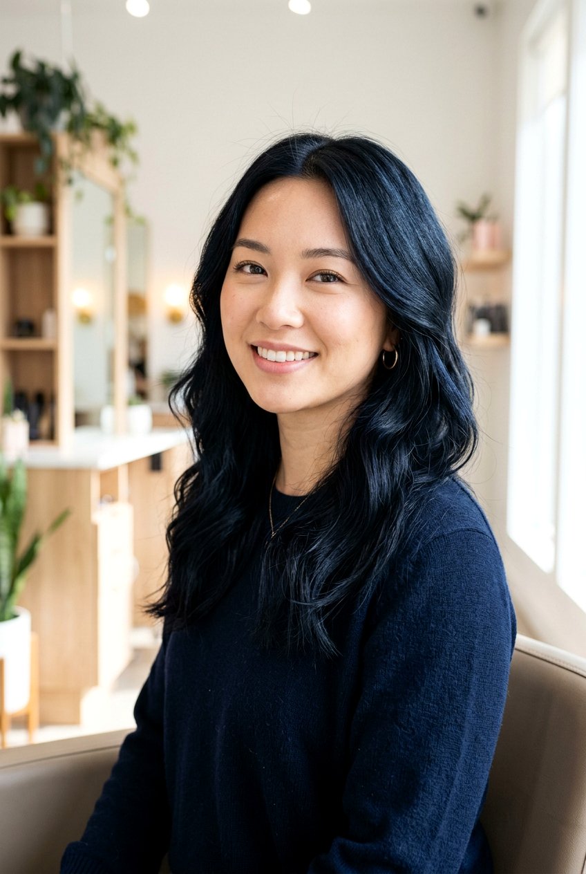 Subtle Navy Blue Tint On Dark Hair - 20 navy blue hair color - 20 navy blue hair color