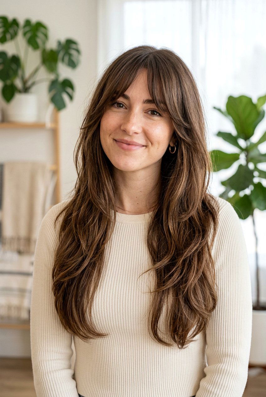 Subtle Octopus Haircut With Long Curtain Bangs - 20 octopus haircut with curtain bangs - 20 octopus haircut with curtain bangs