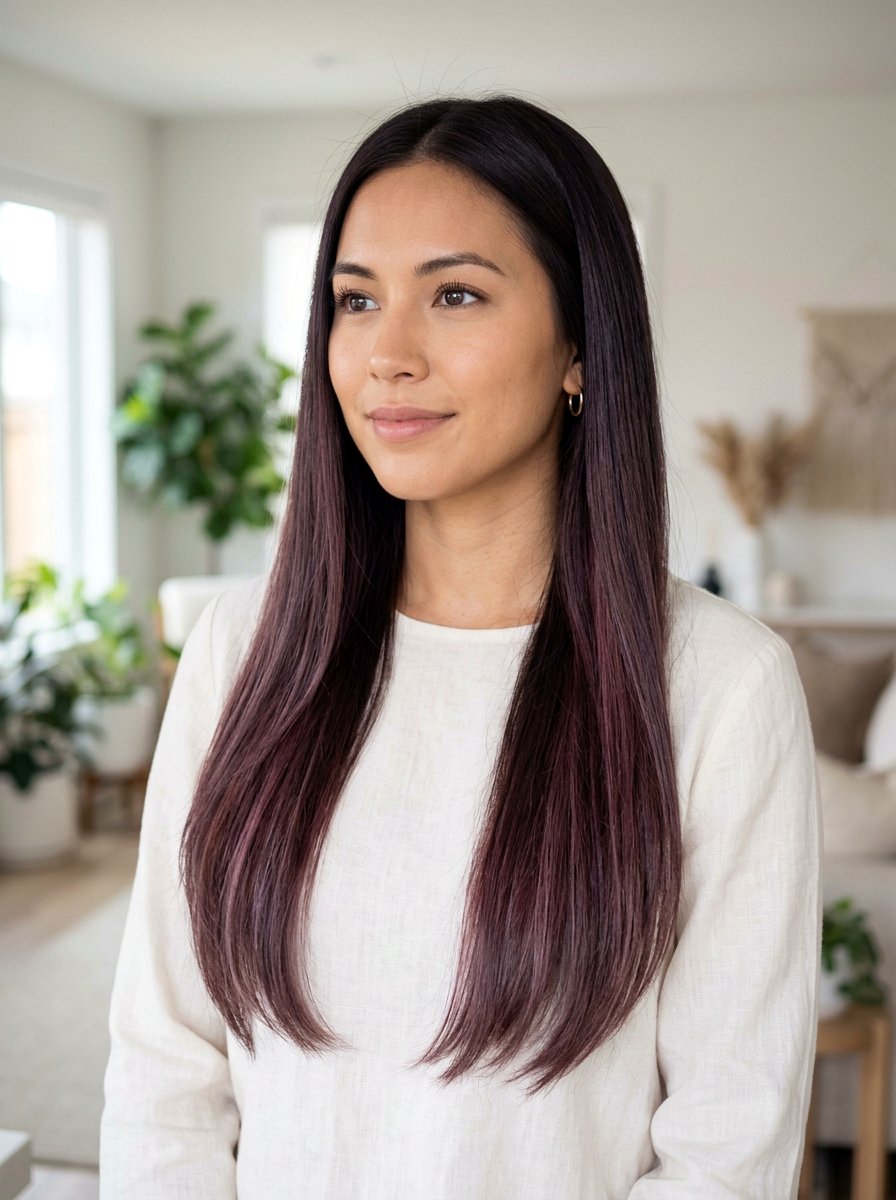 Subtle Plum Balayage On Dark Hair - 20 plum red balayage on dark hair - 20 plum red balayage on dark hair