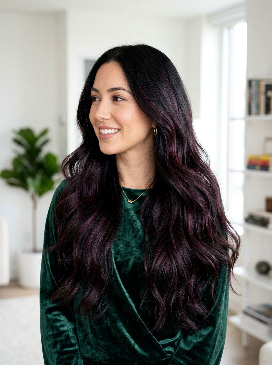 20 Beautiful Subtle Highlights for Dark Black Hair Looks