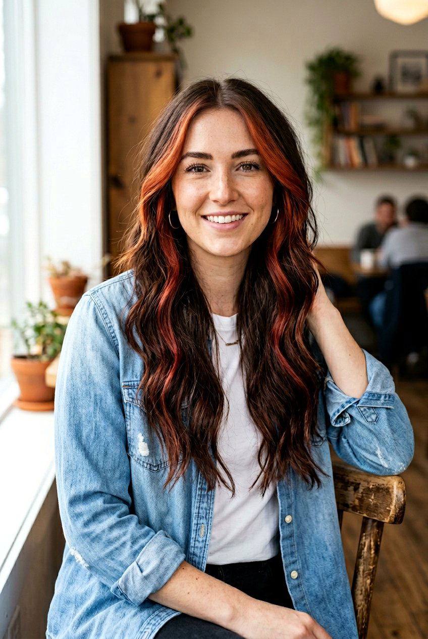 Subtle Red Balayage Money Piece - 20 subtle red balayage - 20 subtle red balayage