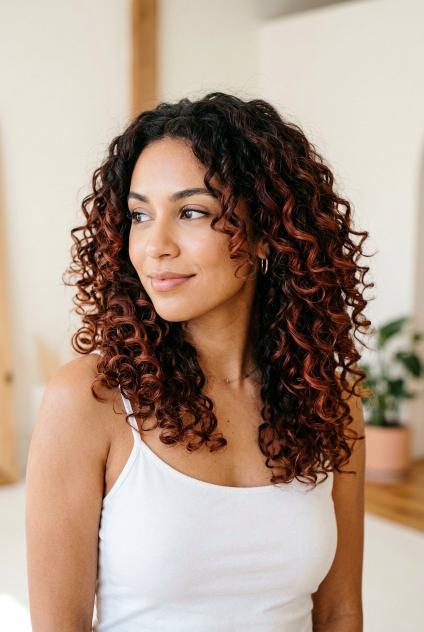 Subtle Red Balayage On Curly Hair - 20 subtle red balayage - 20 subtle red balayage
